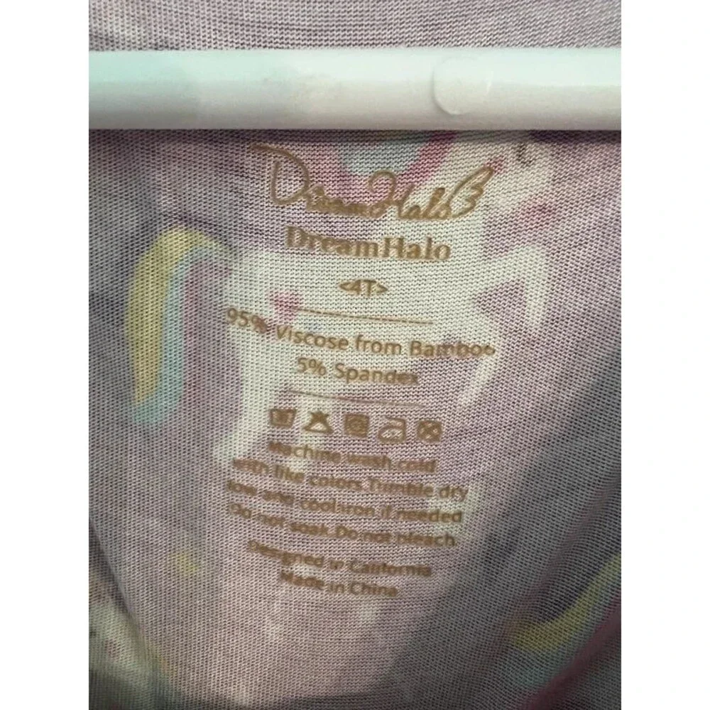 Toddler Girl 4T Bamboo Unicorn Rainbow Purple Nightgown